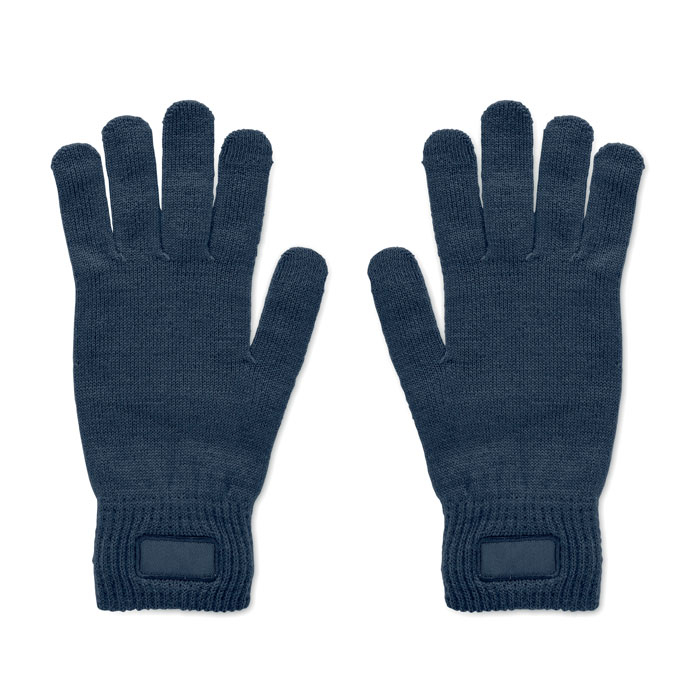 Gants tactiles promotionnels tricotés en rPET Handnit Bleu marine